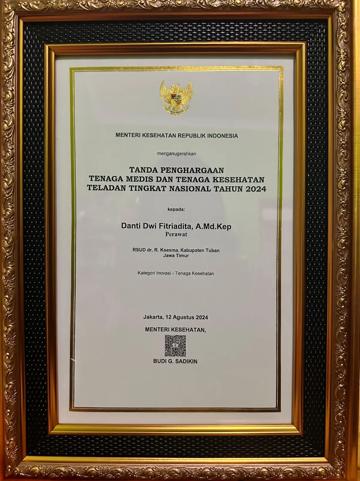 Penghargaan Tenaga Medis dan Tenaga Kesehatan Teladan Tingkat Nasional 2024